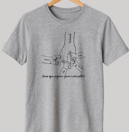 Camiseta Personalizada Mãos de amor e proteção