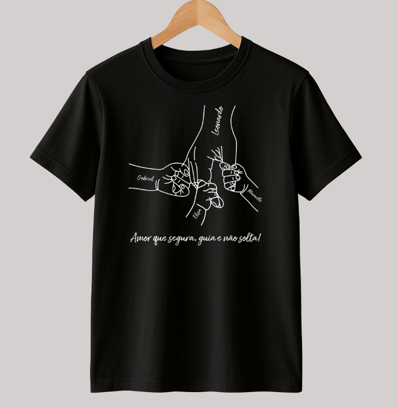 Camiseta Personalizada Mãos de amor e proteção