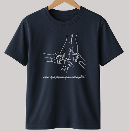Camiseta Personalizada Mãos de amor e proteção