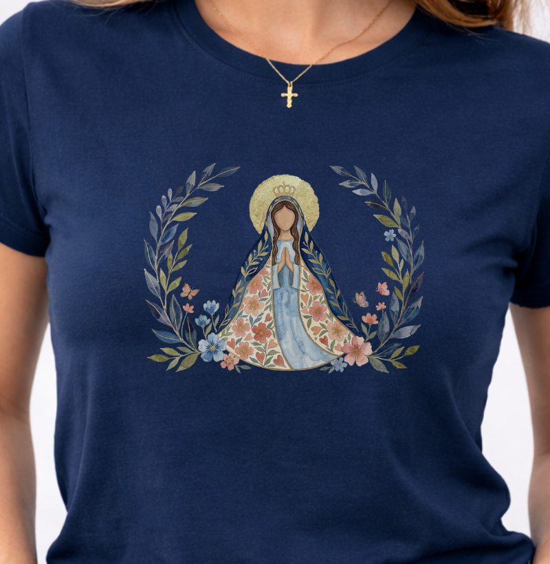 Camiseta Virgem Maria Aquarela