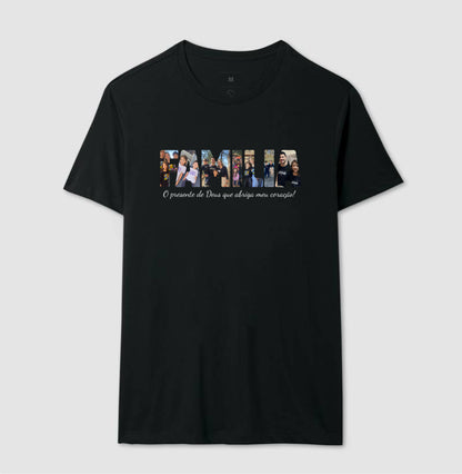 Camiseta - Família Letras com Fotos