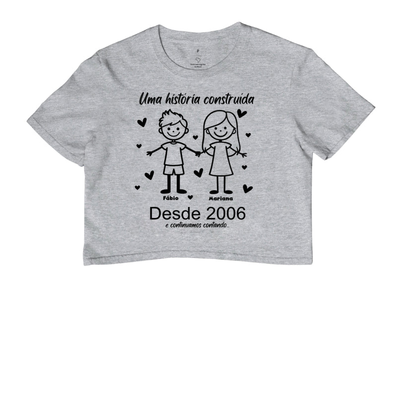 Cropped Personalizado Casal Bonequinhos, uma história juntos