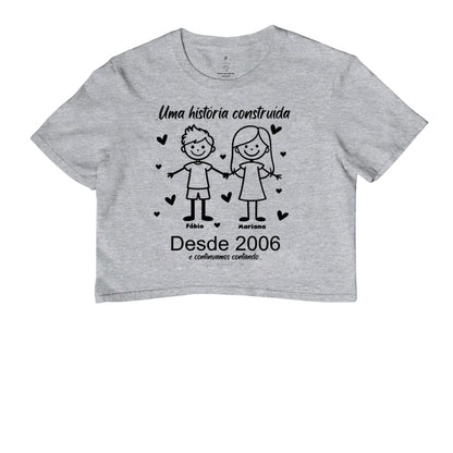 Cropped Personalizado Casal Bonequinhos, uma história juntos