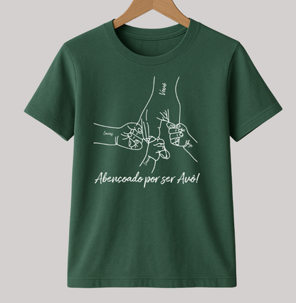 Camiseta personalizada Mãos dadas, abençoado por ser avô