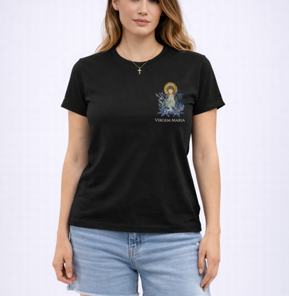 Camiseta Virgem Maria Azul Aquarela