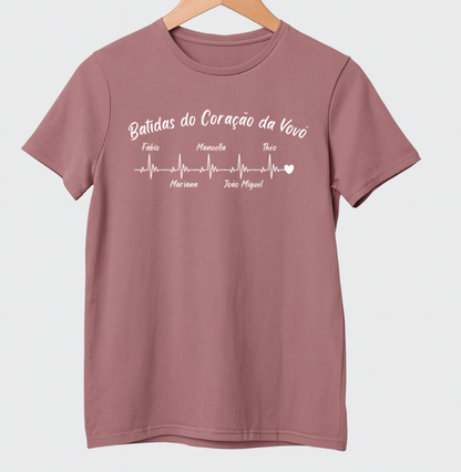 Camiseta Personalizada - Batidas do Coração da Vovó