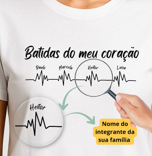 Camiseta Personalizada - Batidas do meu coração