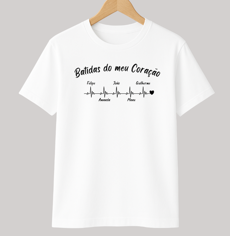 Camiseta Personalizada Batidas do meu coração
