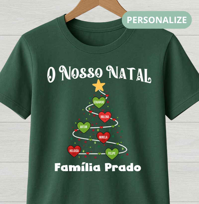 Camiseta Personalizada Árvore de natal com nomes