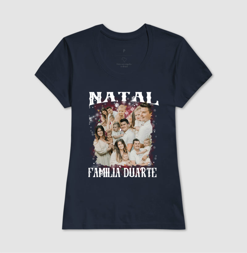Camiseta Bootleg Personalizada Nossa Família Natal