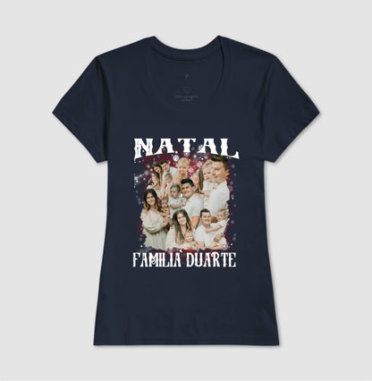 Camiseta Bootleg Personalizada Nossa Família Natal