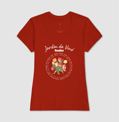 Camiseta Personalizada Jardim da Vovó, Bisavó Buquê de Flores