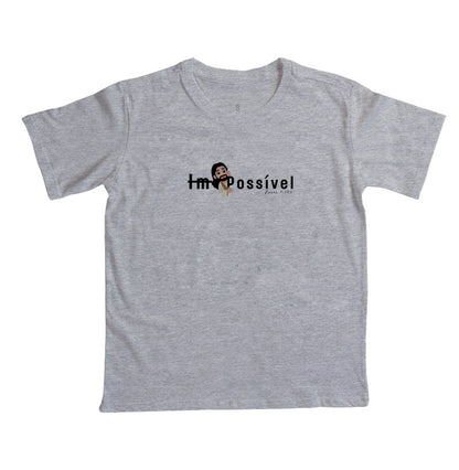 Camiseta Infantil Com Deus tudo é Possível