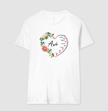 Camiseta Personalizada Avó Coração Floral