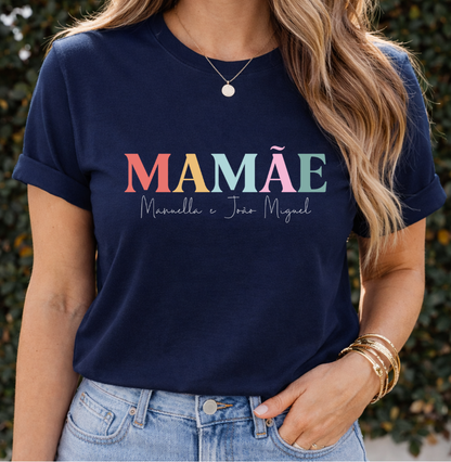 Camiseta Personalizada Mamãe Colorida