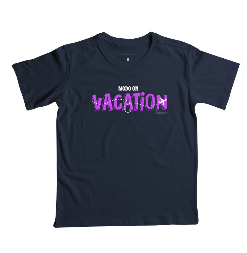 Camiseta Infantil Viagem Vacation Modo on