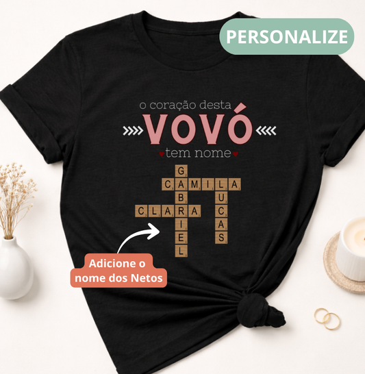 Camiseta Personalizada o coração tem nome