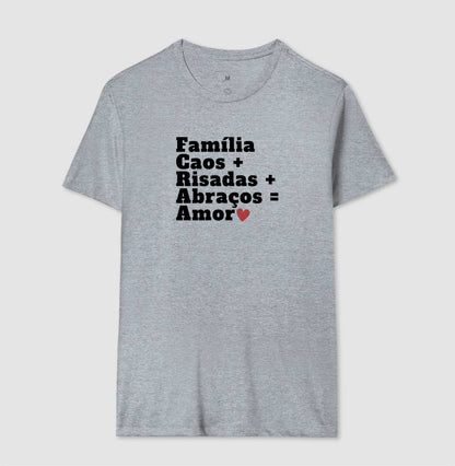 Camiseta Personalizada - Família, Caos, Risadas, Abraços e  amor