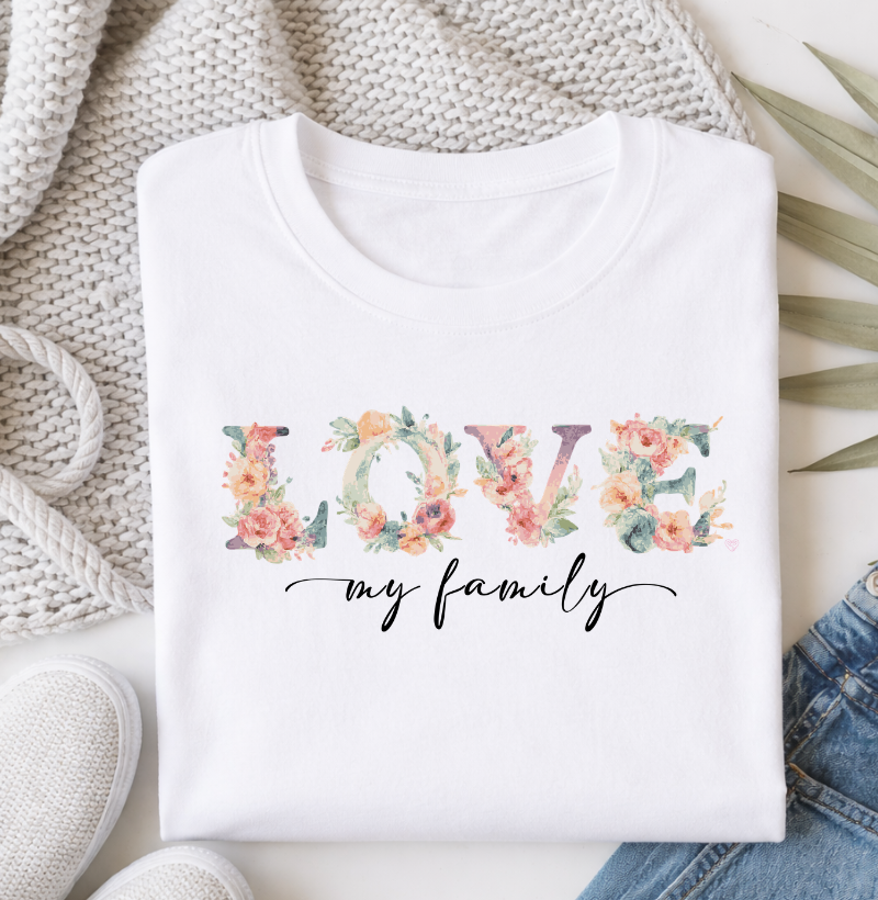 Camiseta Love Floral My Family