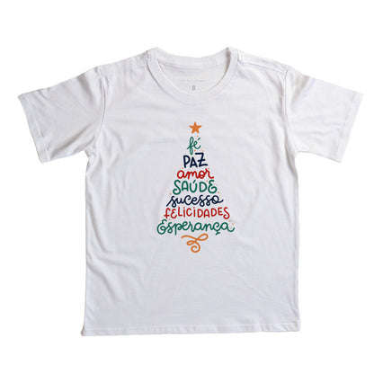 Camiseta Infantil Natal Árvore da positividade