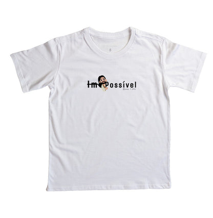 Camiseta Infantil Com Deus tudo é Possível