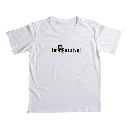 Camiseta Infantil Com Deus tudo é Possível