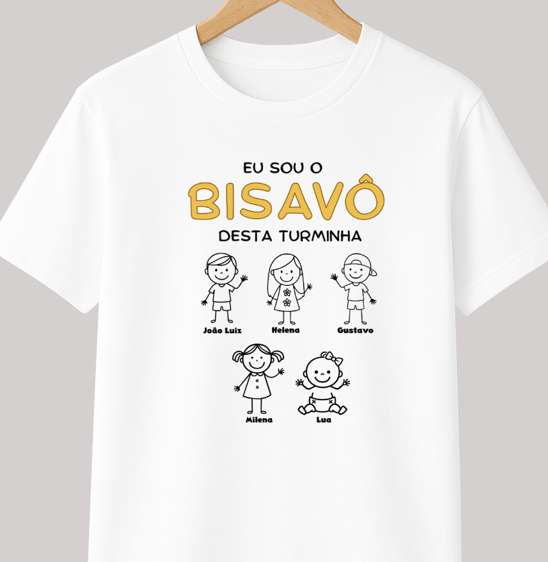 Camiseta Personalizada Eu sou Bisavô desta turminha