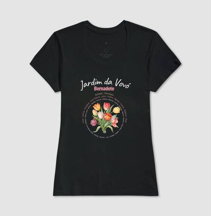 Camiseta Personalizada Jardim da Vovó, Bisavó Buquê de Flores