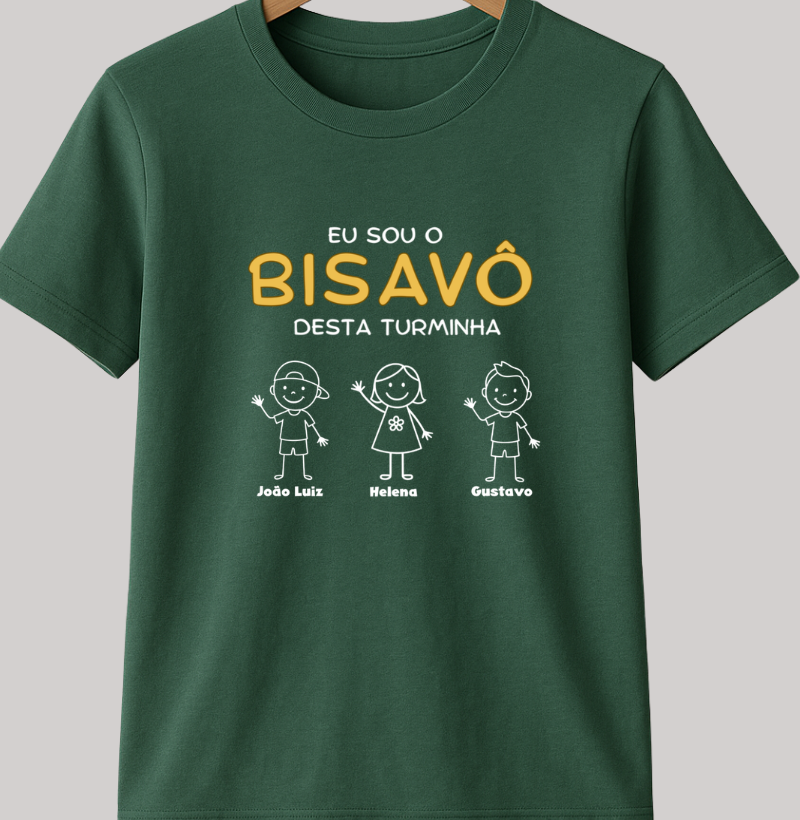 Camiseta Personalizada Eu sou Bisavô desta turminha