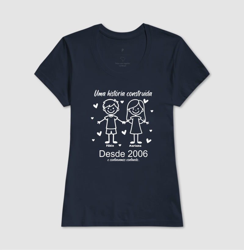 Camiseta Personalizada Casal Bonequinhos, uma história juntos