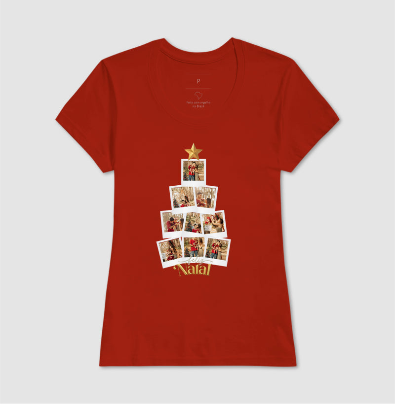 Camiseta Personalizada Árvore de Natal com Fotos