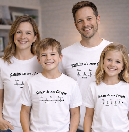 Camiseta Infantil Personalizada Batidas do meu coração