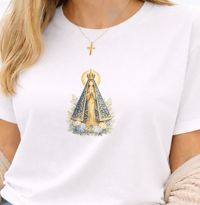 Camiseta Nossa Senhora Aparecida Aquarela