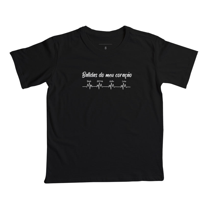 Camiseta Infantil Personalizada Batidas do meu coração