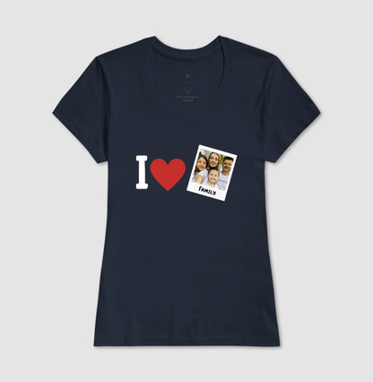 Camiseta Familia - I Love + Foto Retrô