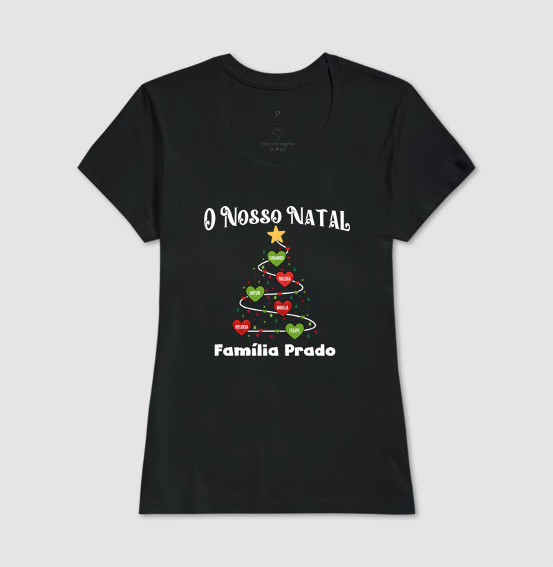 Camiseta Personalizada Árvore de natal com nomes