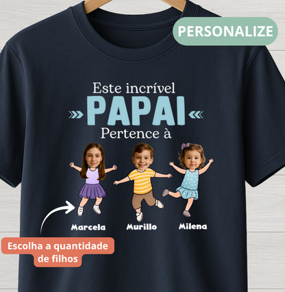 Camiseta Personalizada Pai incrível pertence à