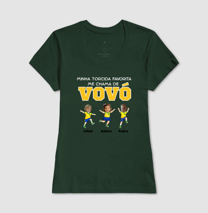 Camiseta Personalizada Vovó/Vovô Minha torcida favorita - Copa do Mundo