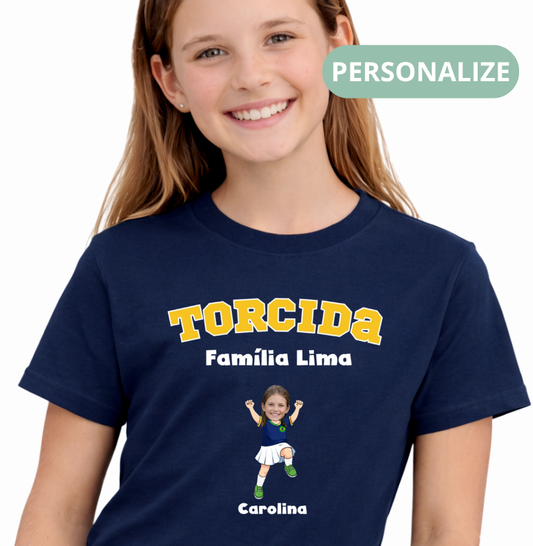 Camiseta Personalizada Infantil Torcida da Família Copa do Mundo