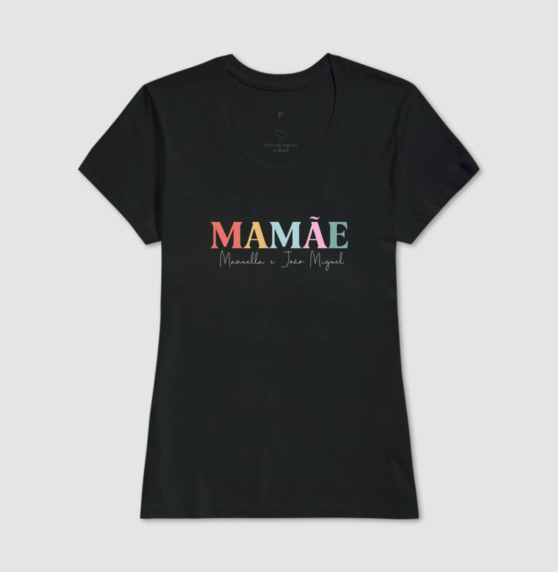 Camiseta Personalizada Mamãe Colorida