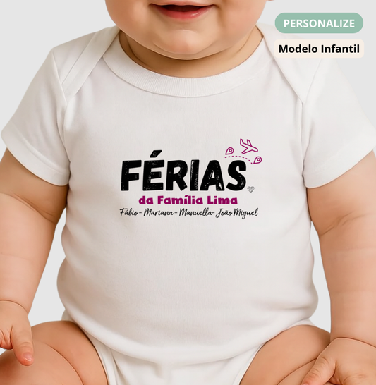 Body Infantil Personalizado - Férias em Família