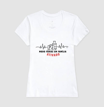 Camiseta Modo Férias em Família Ativado