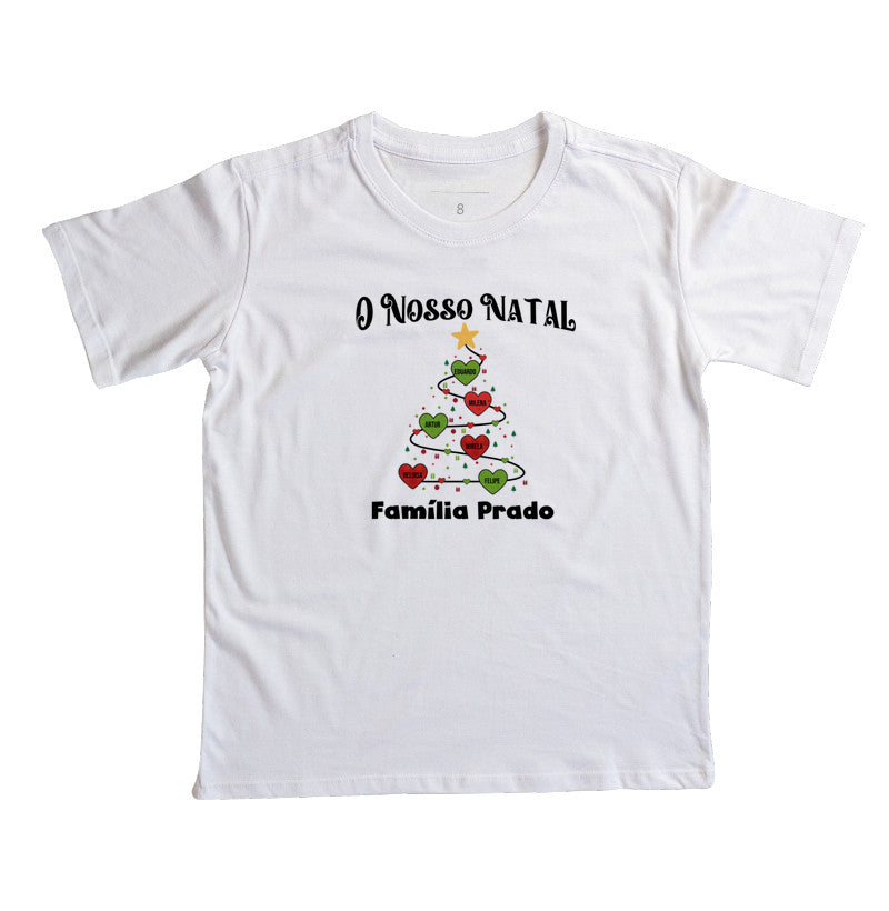 Camiseta Infantil Personalizada Árvore de natal com nomes
