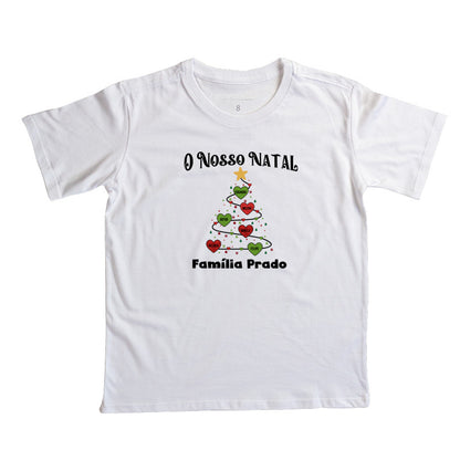 Camiseta Infantil Personalizada Árvore de natal com nomes
