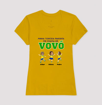 Camiseta Personalizada Vovô/Vovó Minha torcida favorita - Copa do Mundo