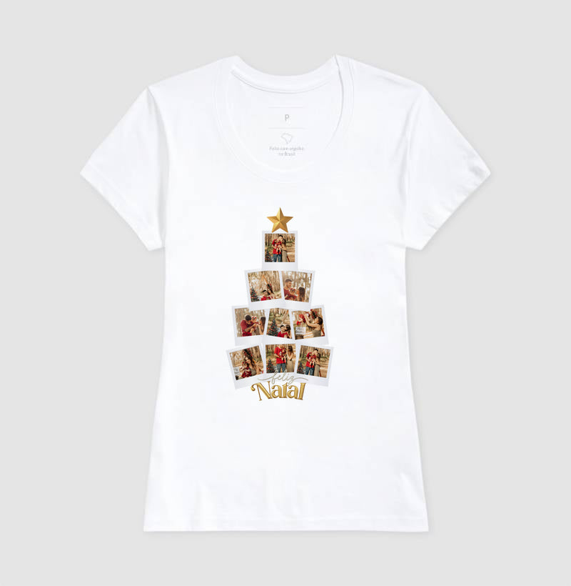 Camiseta Personalizada Árvore de Natal com Fotos