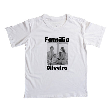 Camiseta Infantil Família - Foto Retrato