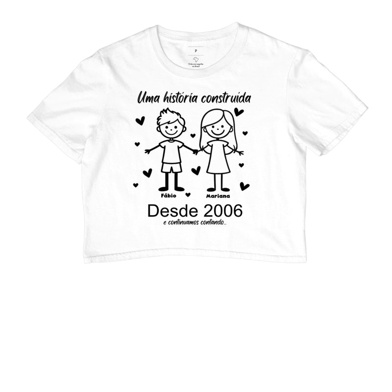 Cropped Personalizado Casal Bonequinhos, uma história juntos