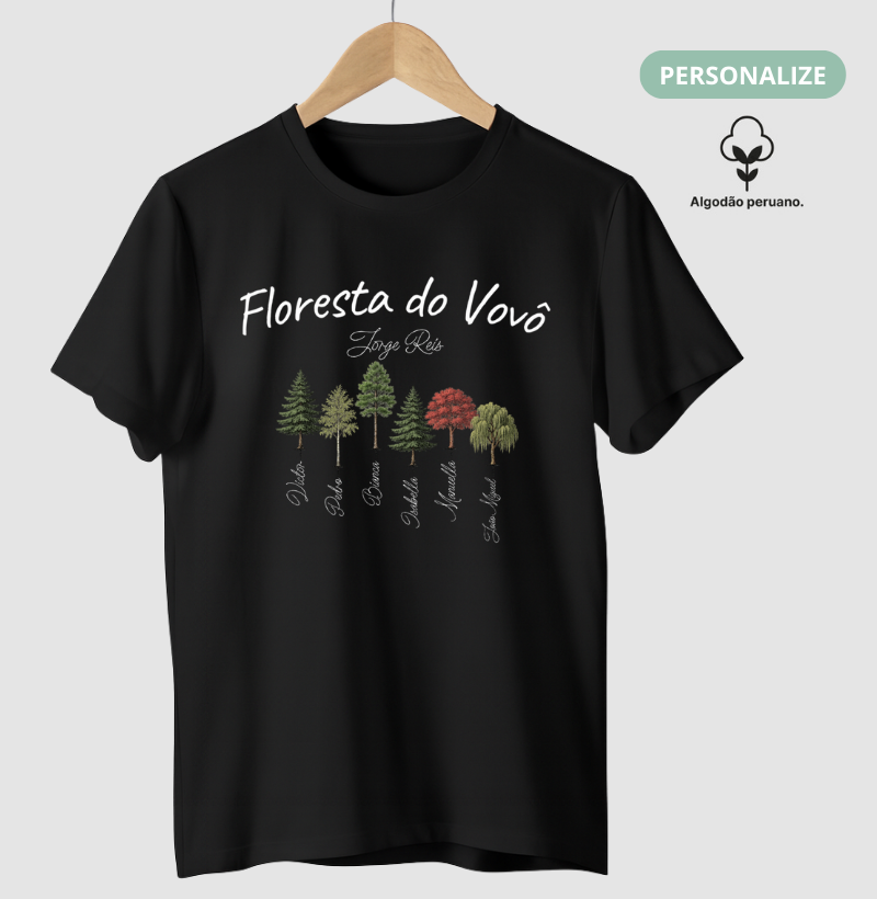 Camiseta Personalizada - Floresta do Vovô (Algodão Peruano)