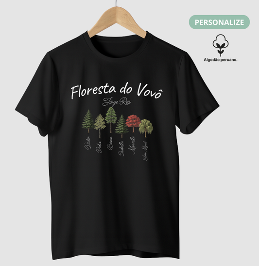 Camiseta Personalizada - Floresta do Vovô (Algodão Peruano)
